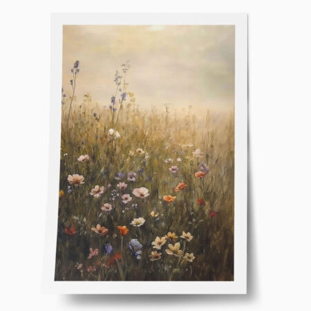 Poster VINTAGE AUTUMN FLOWER FIELD 2 - 