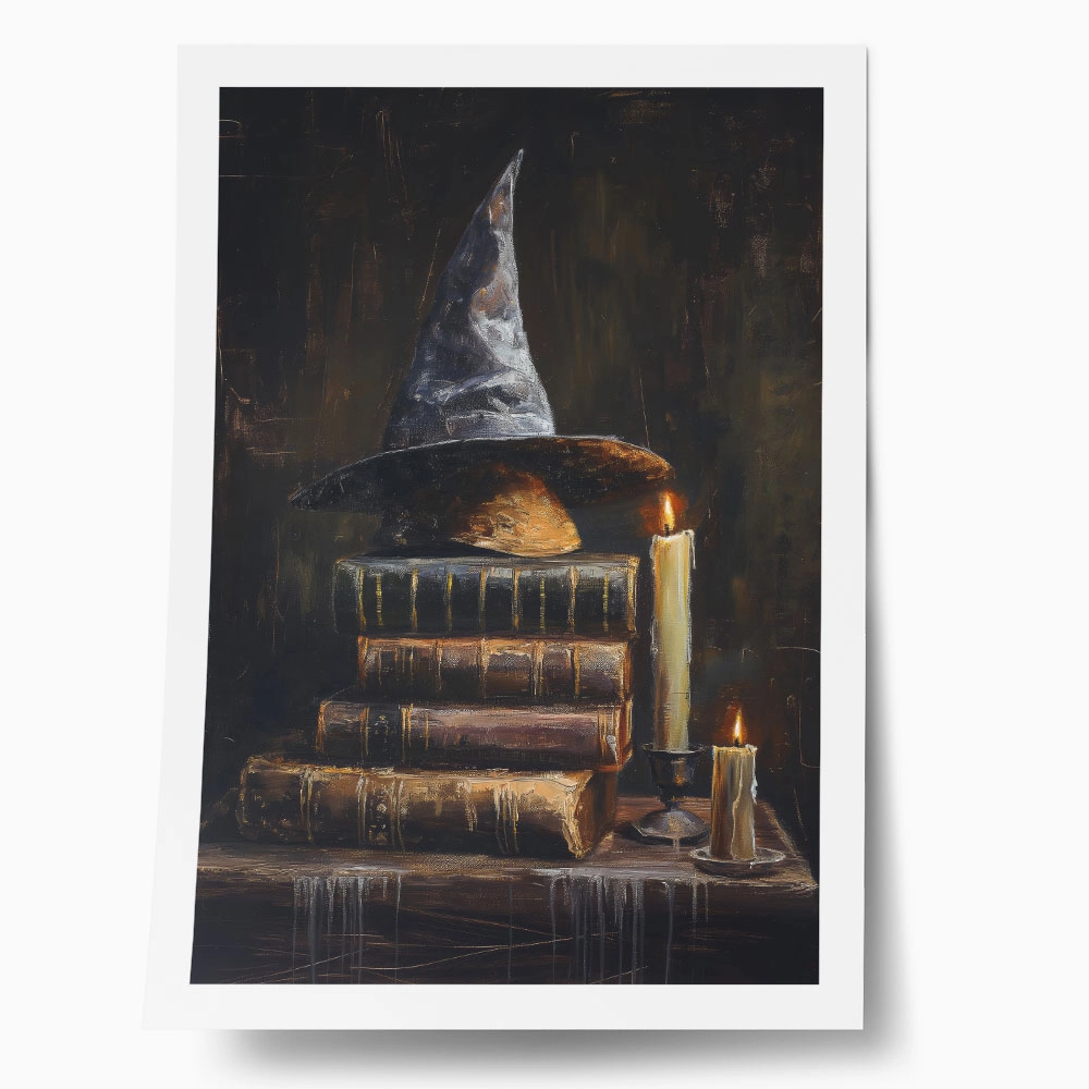 Poster VINTAGE AUTUMN HALLOWEEN BOOKS AND HAT 4