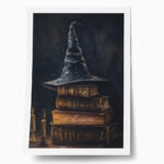 Poster VINTAGE AUTUMN HALLOWEEN BOOKS AND HAT 5