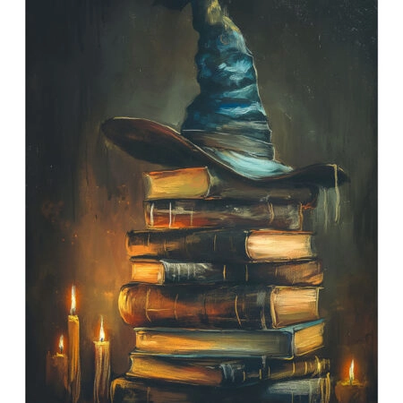 Poster VINTAGE AUTUMN HALLOWEEN BOOKS AND HAT 6 -  Sticky 2