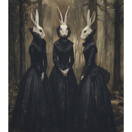 Poster VINTAGE AUTUMN HALLOWEEN BUNNY HEADS 2 -  Sticky 2