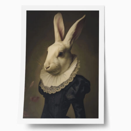 Poster VINTAGE AUTUMN HALLOWEEN BUNNY HEAD - 