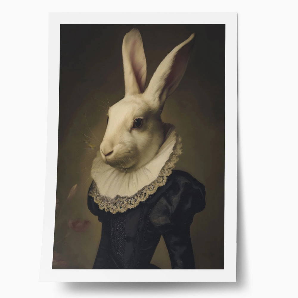 Poster VINTAGE AUTUMN HALLOWEEN BUNNY HEAD