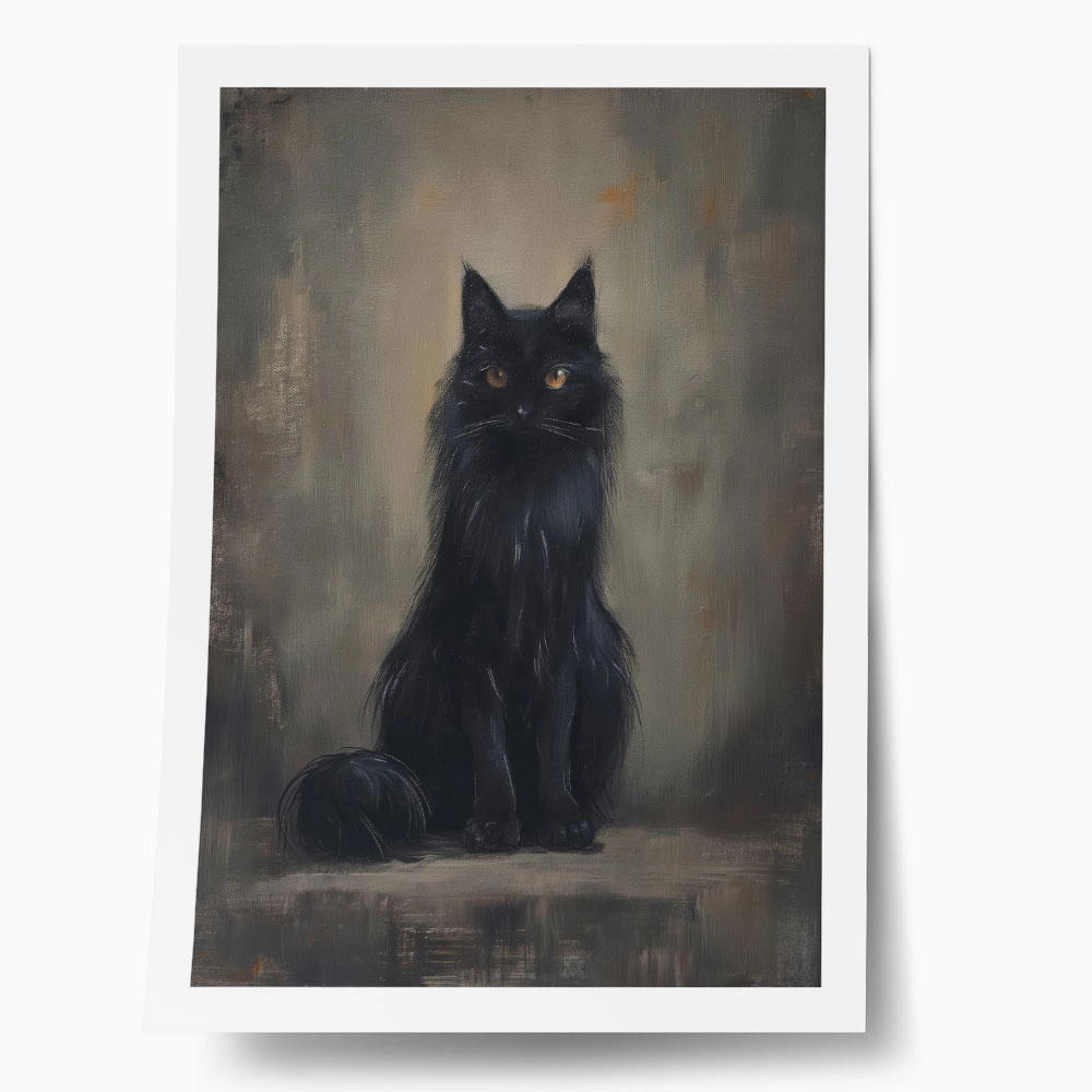Poster VINTAGE AUTUMN HALLOWEEN CAT