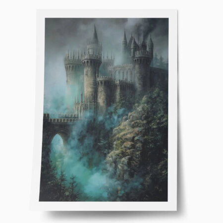 Poster VINTAGE AUTUMN HALLOWEEN DARK CASTLE 10 - 