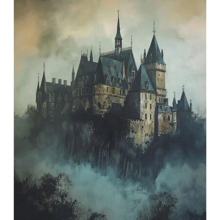 Poster VINTAGE AUTUMN HALLOWEEN DARK CASTLE 7 -  Sticky 2