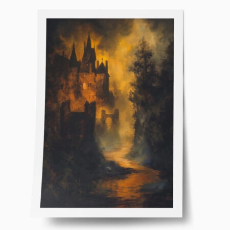 Poster VINTAGE AUTUMN HALLOWEEN DARK CASTLE 8 - 