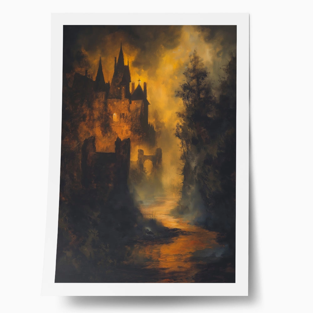 Poster VINTAGE AUTUMN HALLOWEEN DARK CASTLE 8