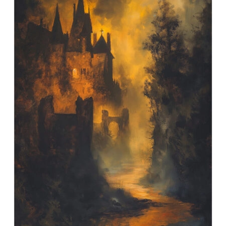 Poster VINTAGE AUTUMN HALLOWEEN DARK CASTLE 8 -  Sticky 2