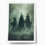 Poster VINTAGE AUTUMN HALLOWEEN DARK WIZARDS