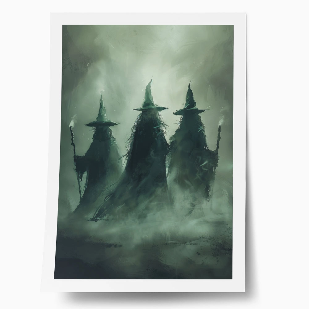 Poster VINTAGE AUTUMN HALLOWEEN DARK WIZARDS