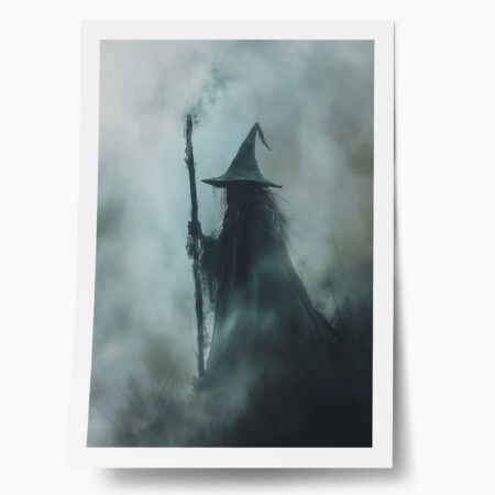 Poster VINTAGE AUTUMN HALLOWEEN DARK WIZARD - 