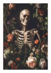 Poster VINTAGE AUTUMN HALLOWEEN FLORAL SKELETON