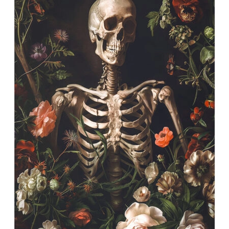 Poster VINTAGE AUTUMN HALLOWEEN FLORAL SKELETON -  Sticky 2