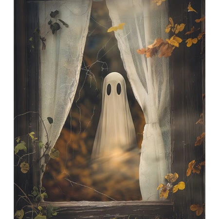 Poster VINTAGE AUTUMN HALLOWEEN GHOST 7 -  Sticky 2
