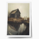 Poster VINTAGE AUTUMN HALLOWEEN GHOSTS OUTSIDE 10