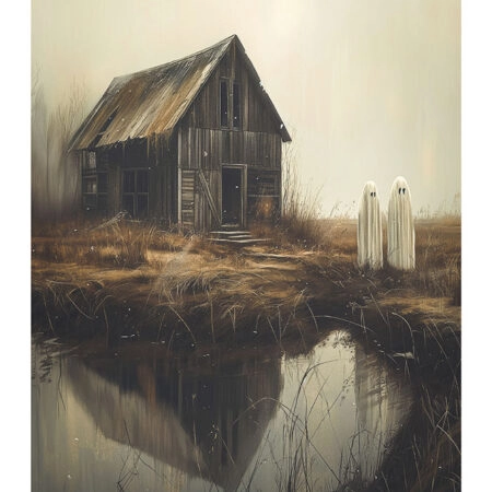 Poster VINTAGE AUTUMN HALLOWEEN GHOSTS OUTSIDE 10 -  Sticky 2