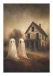 Poster VINTAGE AUTUMN HALLOWEEN GHOSTS OUTSIDE 5
