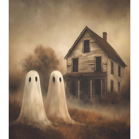Poster VINTAGE AUTUMN HALLOWEEN GHOSTS OUTSIDE 5 -  Sticky 2