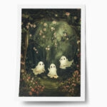 Poster VINTAGE AUTUMN HALLOWEEN GHOSTS OUTSIDE 6