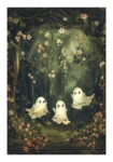 Poster VINTAGE AUTUMN HALLOWEEN GHOSTS OUTSIDE 6
