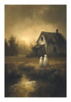Poster VINTAGE AUTUMN HALLOWEEN GHOSTS OUTSIDE 7