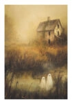 Poster VINTAGE AUTUMN HALLOWEEN GHOSTS OUTSIDE 8