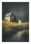 Poster VINTAGE AUTUMN HALLOWEEN GHOSTS OUTSIDE 9