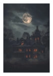 Poster VINTAGE AUTUMN HALLOWEEN HAUNTED HOUSE