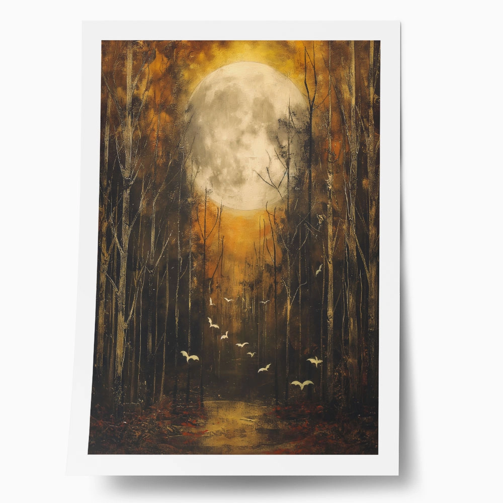 Poster VINTAGE AUTUMN HALLOWEEN MOON