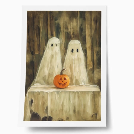 Poster VINTAGE AUTUMN HALLOWEEN PUMPIK GHOSTS - 