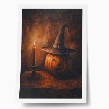 Poster VINTAGE AUTUMN HALLOWEEN PUMPKIN HAT 7 - 