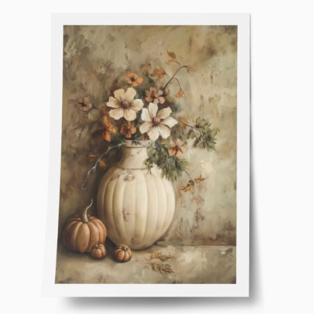 Poster VINTAGE AUTUMN HALLOWEEN PUMPKIN VASE - 