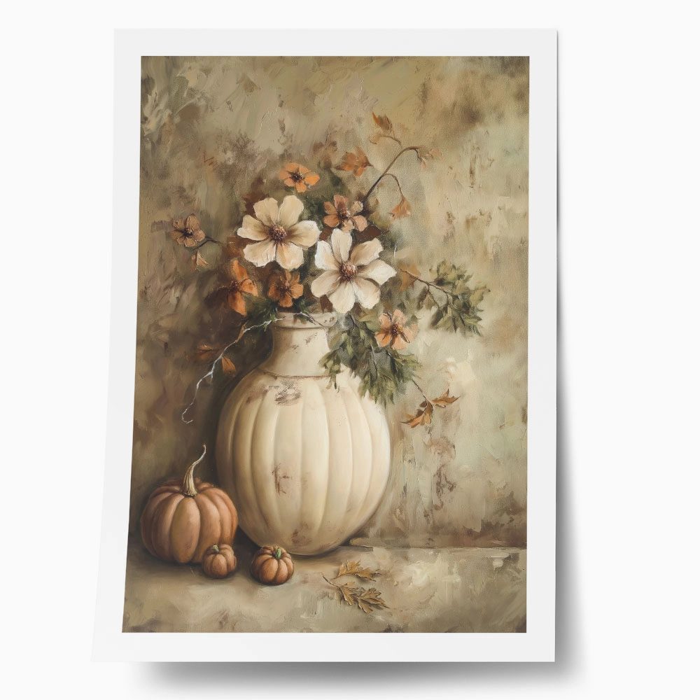 Poster VINTAGE AUTUMN HALLOWEEN PUMPKIN VASE