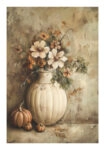 Poster VINTAGE AUTUMN HALLOWEEN PUMPKIN VASE