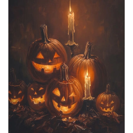 Poster VINTAGE AUTUMN HALLOWEEN PUMPKINS 10 -  Sticky 2