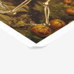 Poster VINTAGE AUTUMN HALLOWEEN SKELETONS DANCING 2