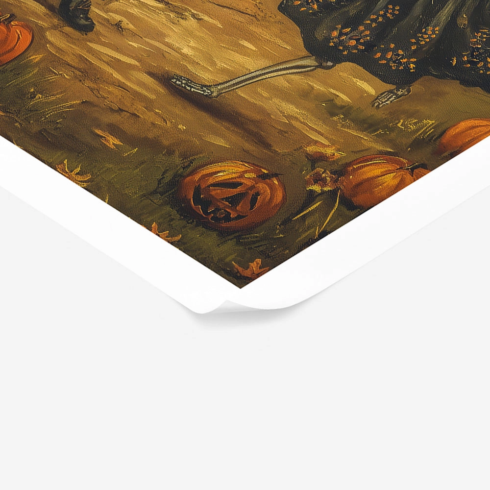 Poster VINTAGE AUTUMN HALLOWEEN SKELETONS DANCING 5