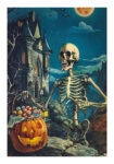 Poster VINTAGE AUTUMN HALLOWEEN SKELETON