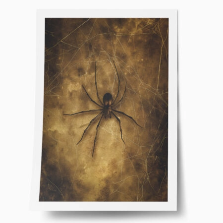 Poster VINTAGE AUTUMN HALLOWEEN SPIDER - 