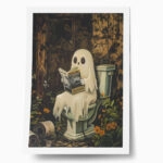Poster VINTAGE AUTUMN HALLOWEEN TOILET GHOST 3