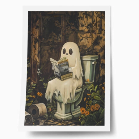 Poster VINTAGE AUTUMN HALLOWEEN TOILET GHOST 3 - 