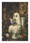 Poster VINTAGE AUTUMN HALLOWEEN TOILET GHOST 3