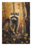 Poster VINTAGE AUTUMN RACOON 3