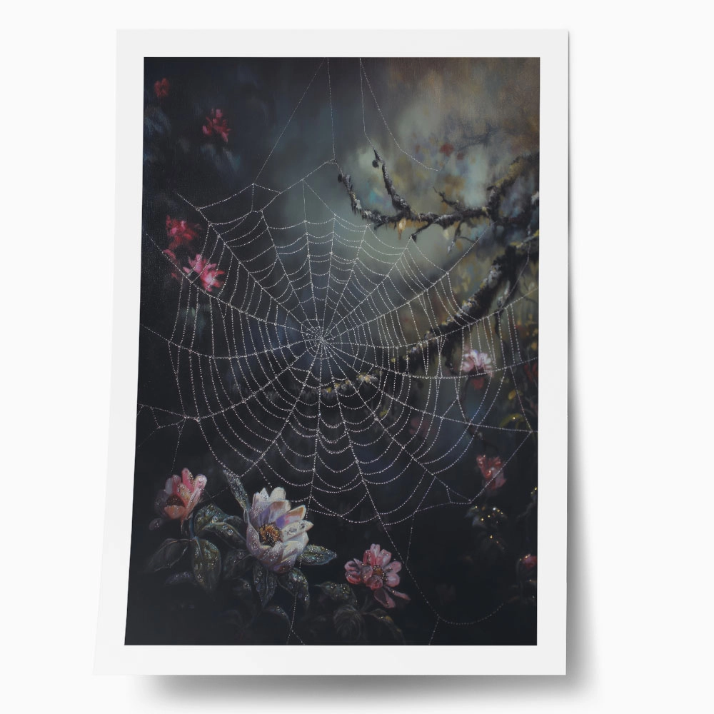 Poster VINTAGE AUTUMN SPIDER WEB 5