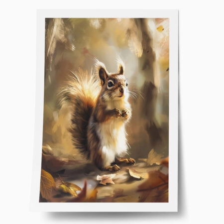 Poster VINTAGE AUTUMN SQUIRREL 4 - 