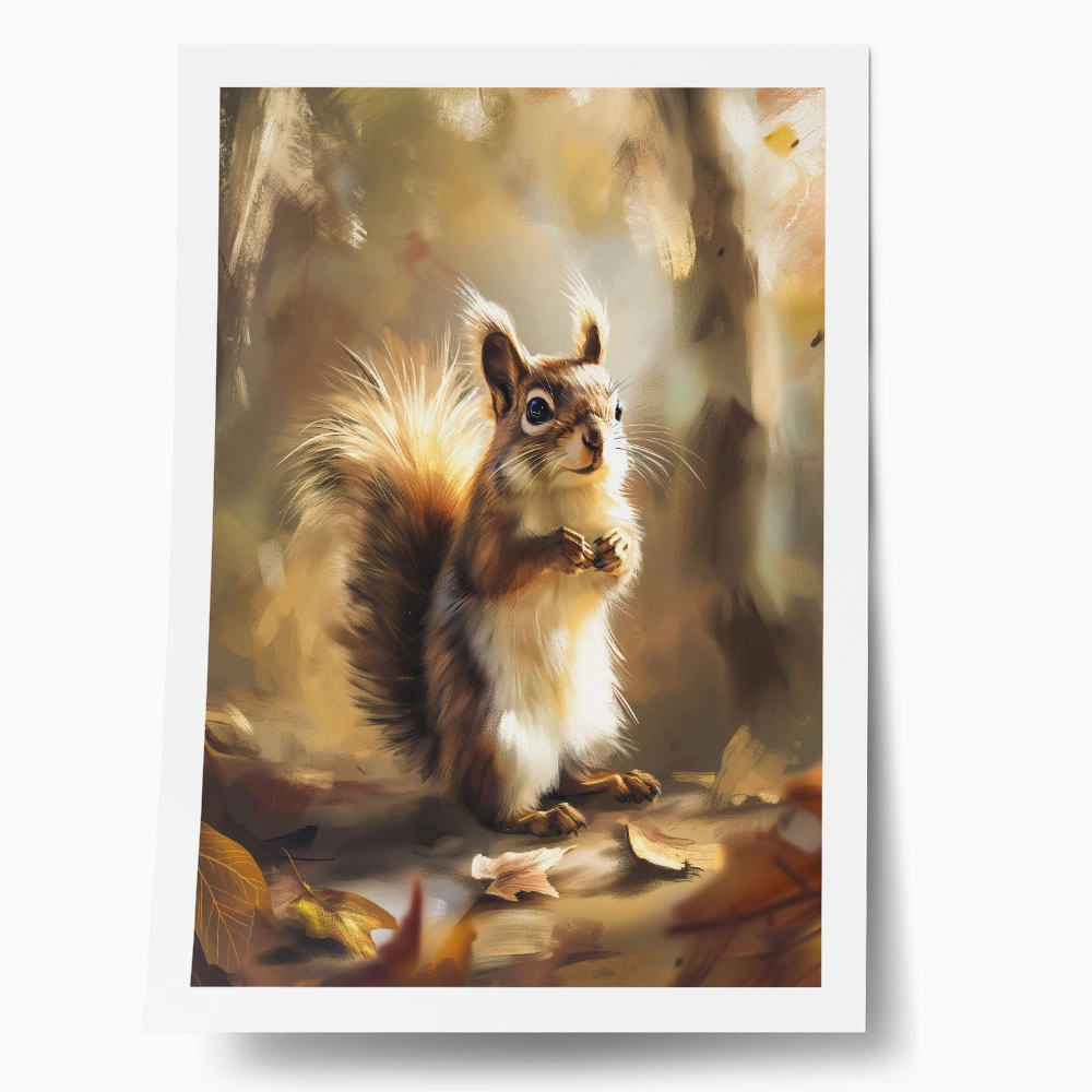 Poster VINTAGE AUTUMN SQUIRREL 4
