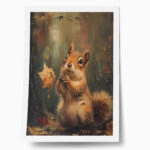 Poster VINTAGE AUTUMN SQUIRREL 5