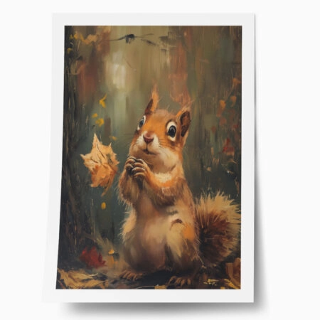 Poster VINTAGE AUTUMN SQUIRREL 5 - 