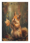 Poster VINTAGE AUTUMN SQUIRREL 5